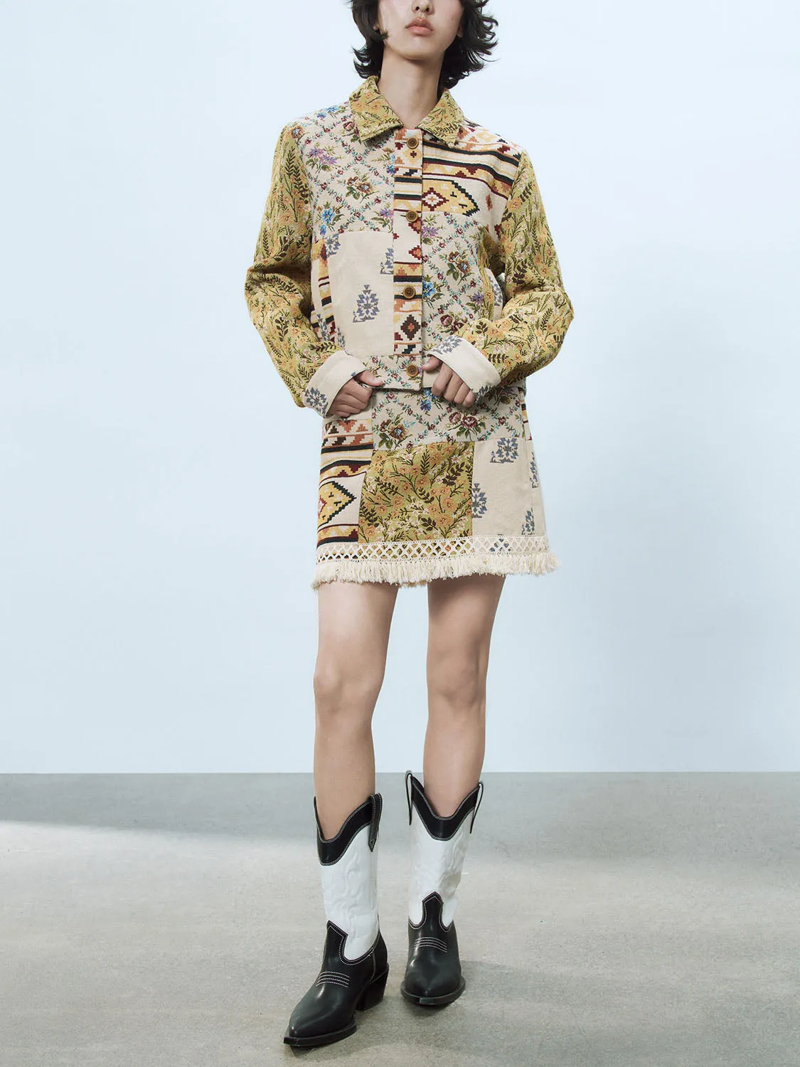 Jacquard A-Mini Skirts sold by Urban Revivo product image thumbnail 4