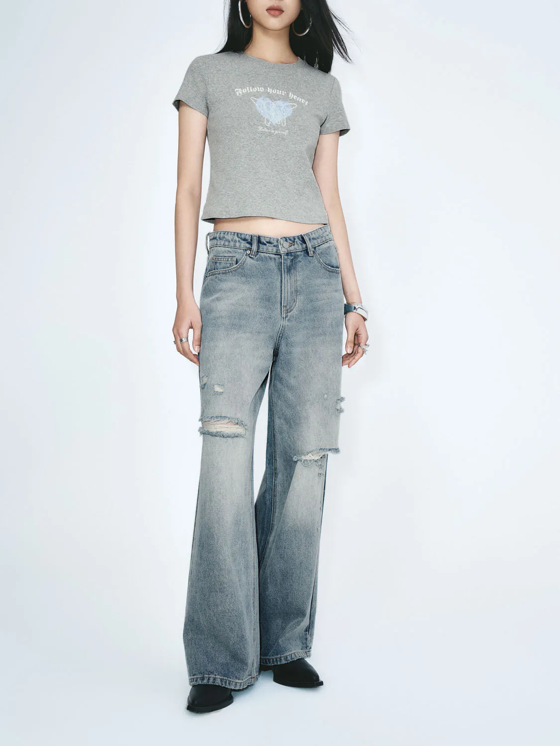 Ripped Denim Jeans sold by Urban Revivo product image thumbnail 4