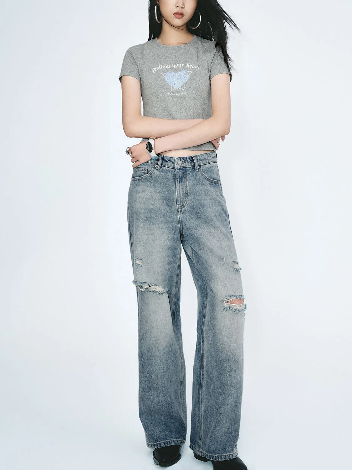 Ripped Denim Jeans sold by Urban Revivo product image thumbnail 2