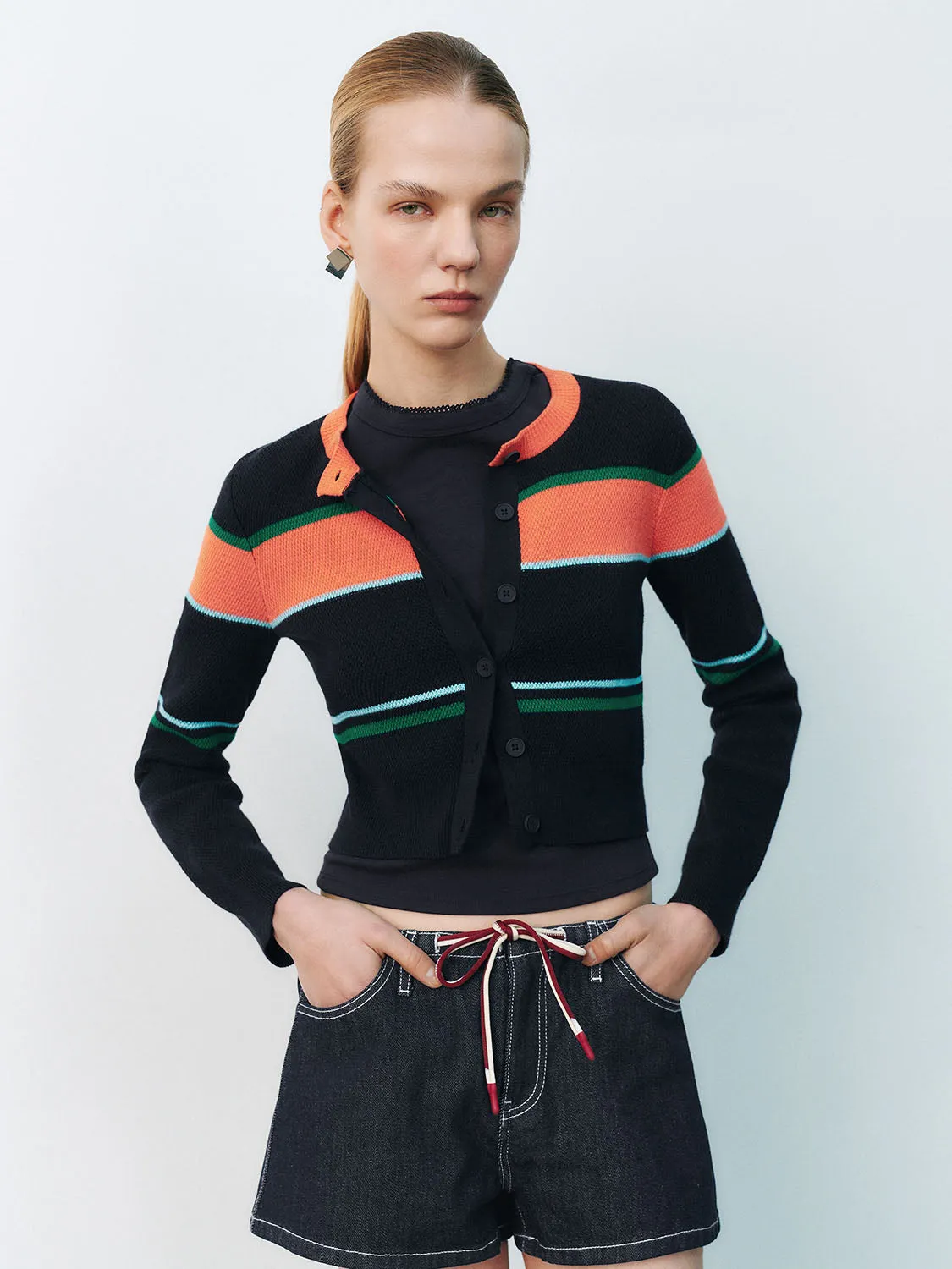 Color Block Knitted Cardigans sold by Urban Revivo
