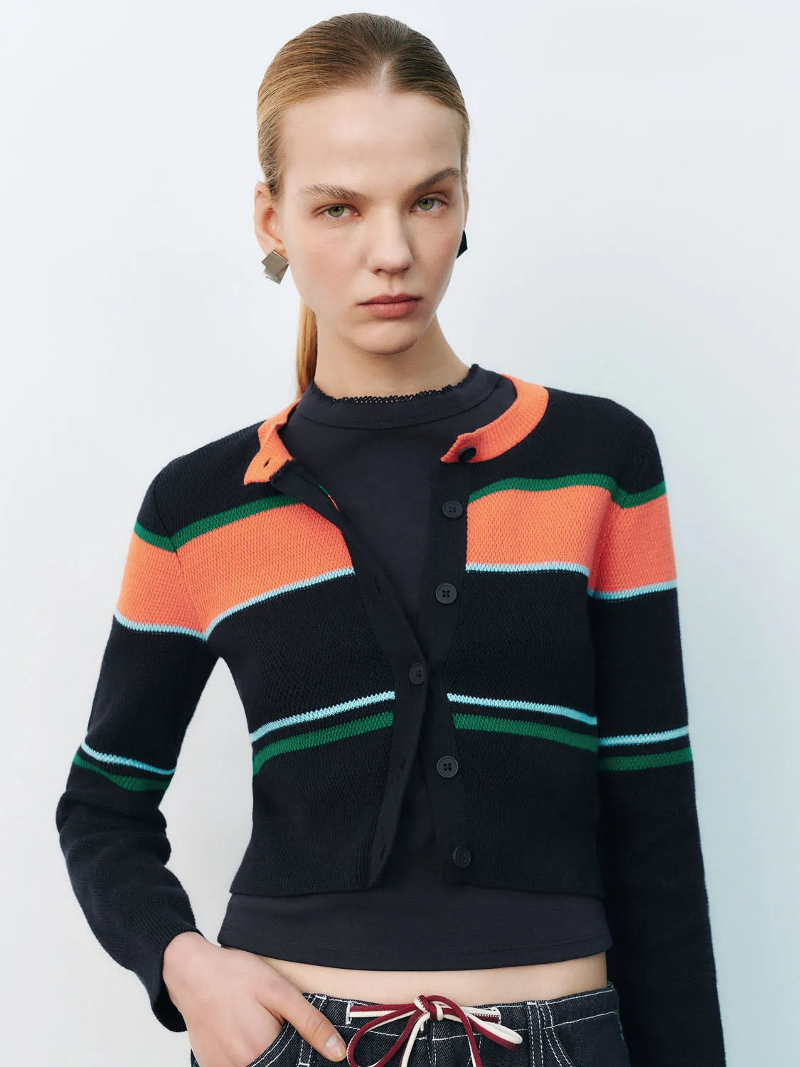 Color Block Knitted Cardigans sold by Urban Revivo product image thumbnail 5