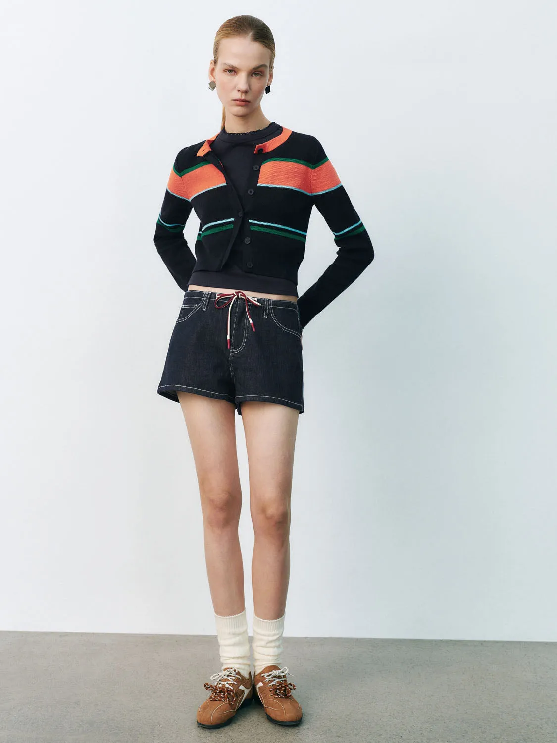 Color Block Knitted Cardigans sold by Urban Revivo product image thumbnail 4