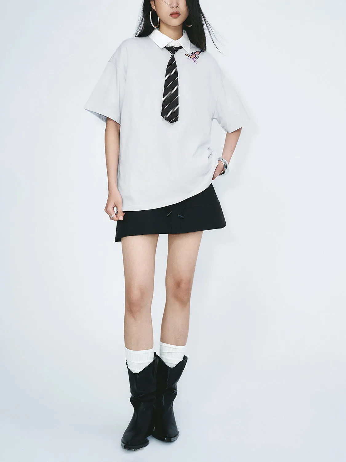 Loose Short Sleeve T-Shirts sold by Urban Revivo product image thumbnail 4