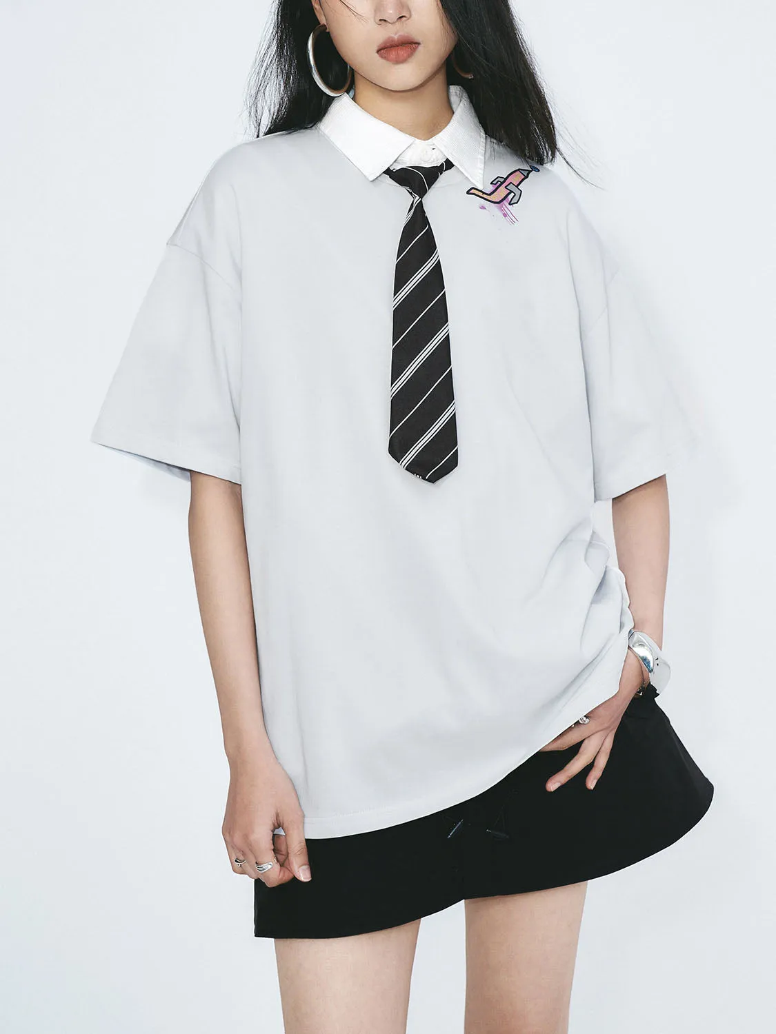 Loose Short Sleeve T-Shirts sold by Urban Revivo product image thumbnail 3