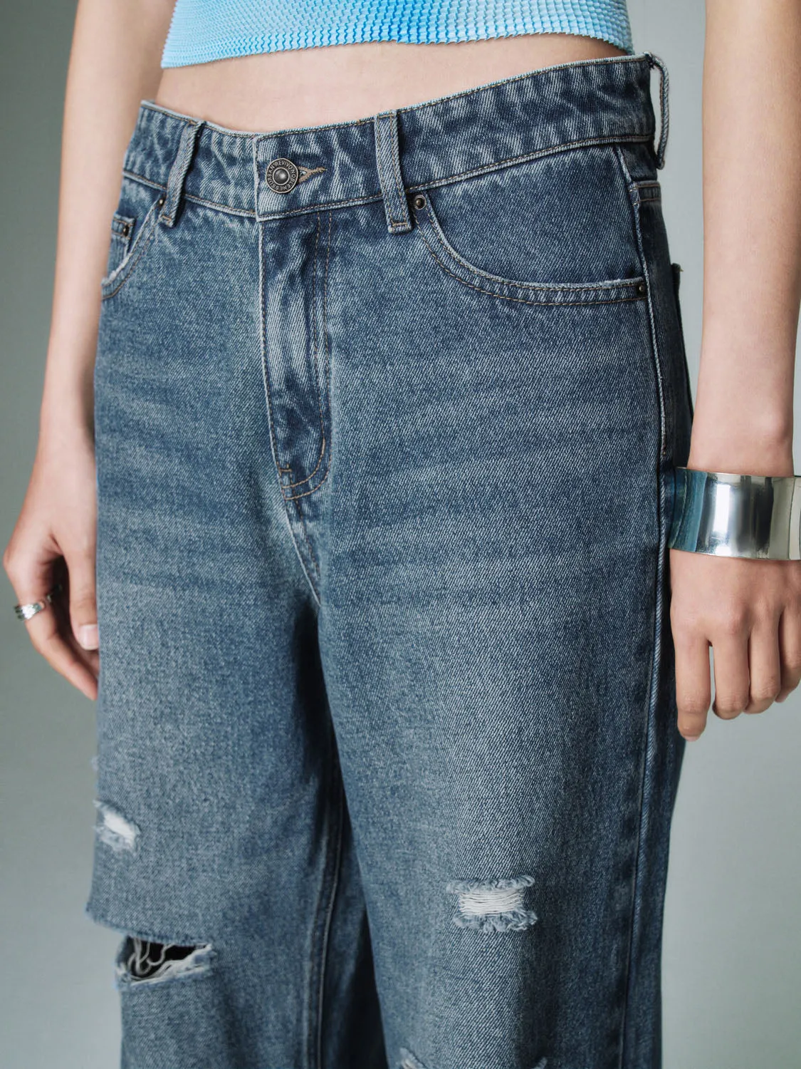 Ripped Denim Jeans sold by Urban Revivo product image thumbnail 5