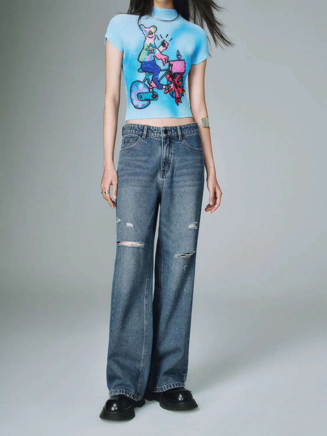 Ripped Denim Jeans sold by Urban Revivo product image thumbnail 4