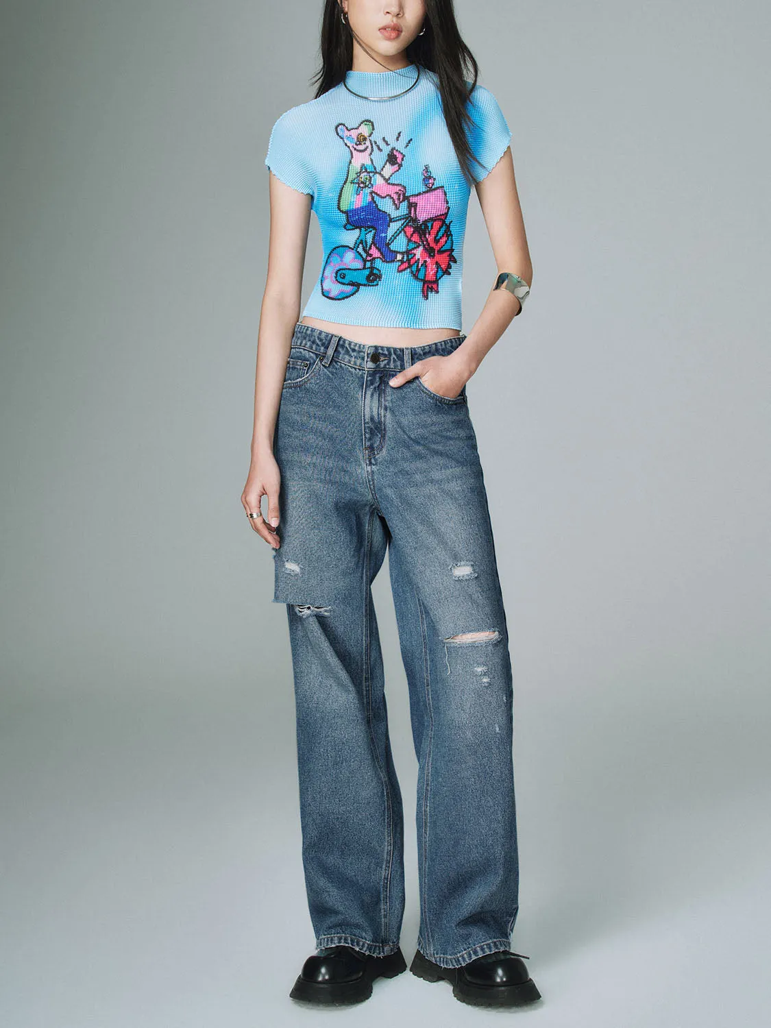 Ripped Denim Jeans sold by Urban Revivo product image thumbnail 2