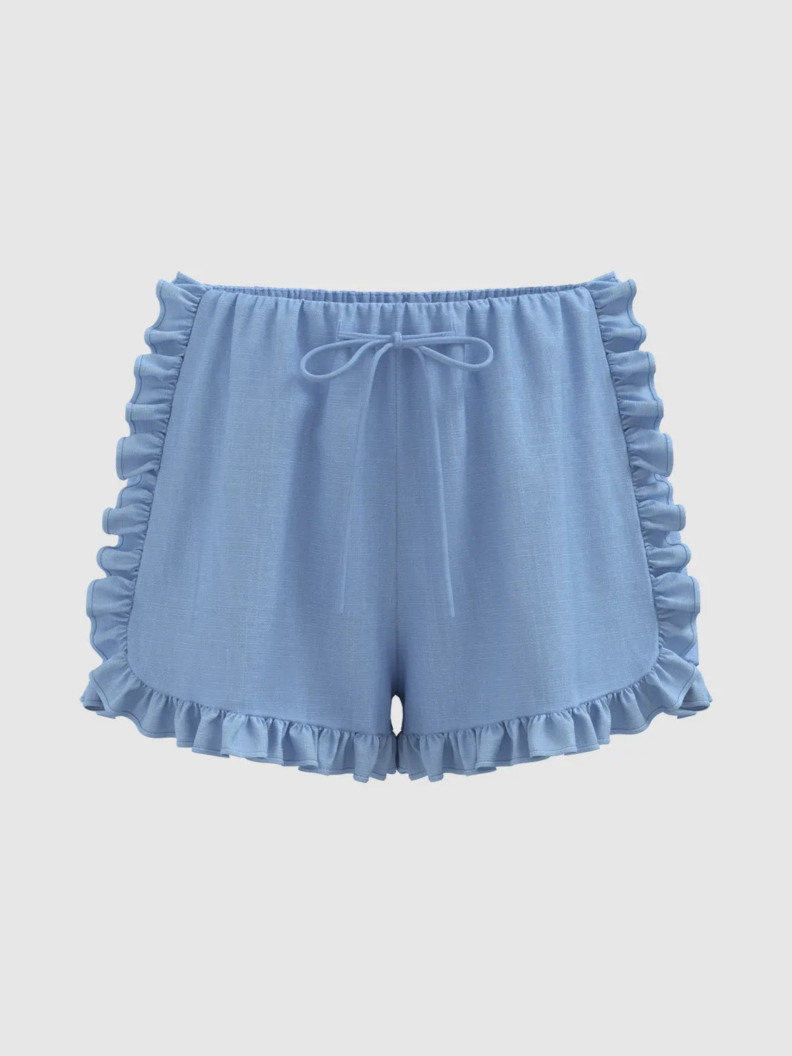 Ruffle Hem Loose Shorts sold by Urban Revivo
