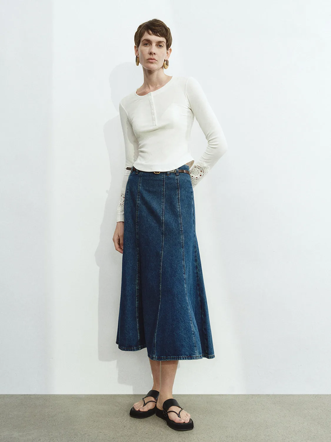 Crochet Design Skinny T-Shirts sold by Urban Revivo product image thumbnail 4