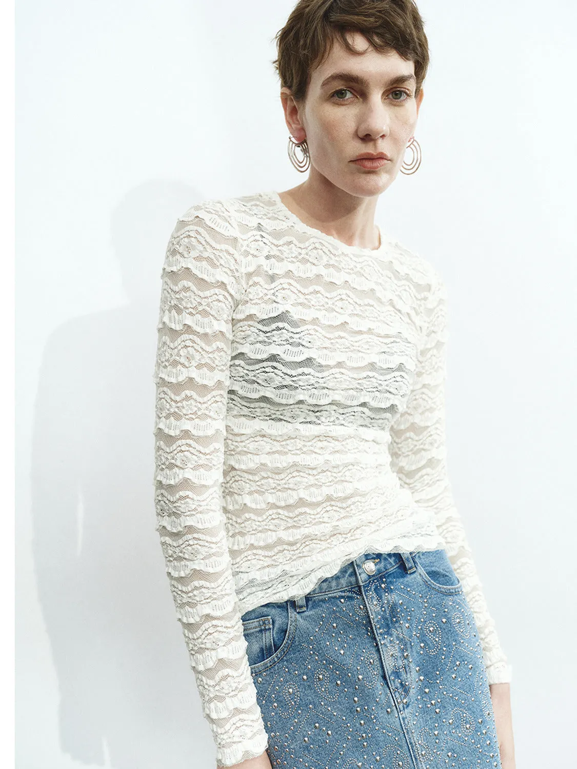 Sheer Skinny T-Shirts sold by Urban Revivo product image thumbnail 5