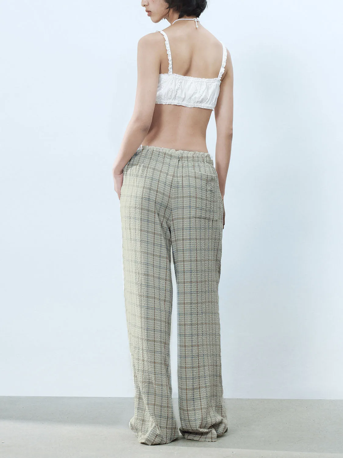 Plaid Wide-Leg Pants sold by Urban Revivo product image thumbnail 5