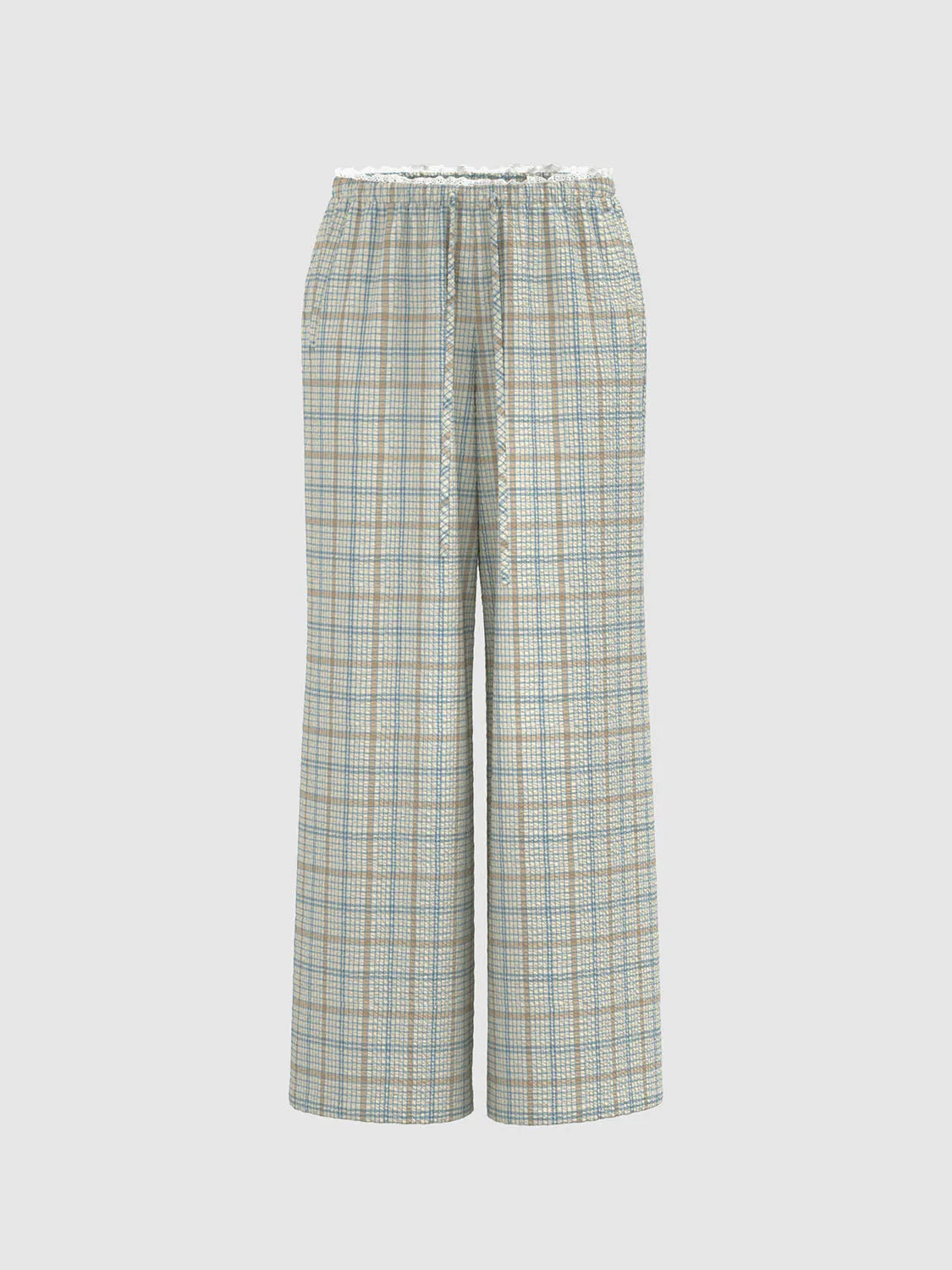 Plaid Wide-Leg Pants sold by Urban Revivo