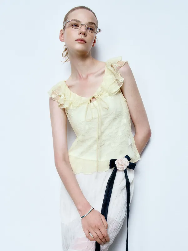 Ruffle Collar Tank Tops sold by Urban Revivo