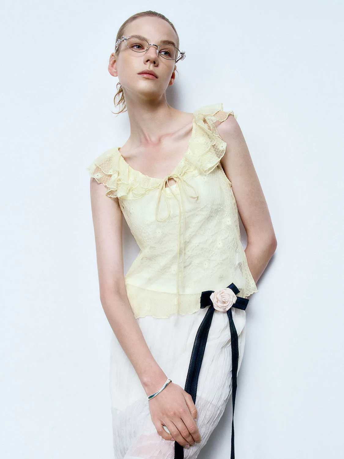 Ruffle Collar Tank Tops sold by Urban Revivo