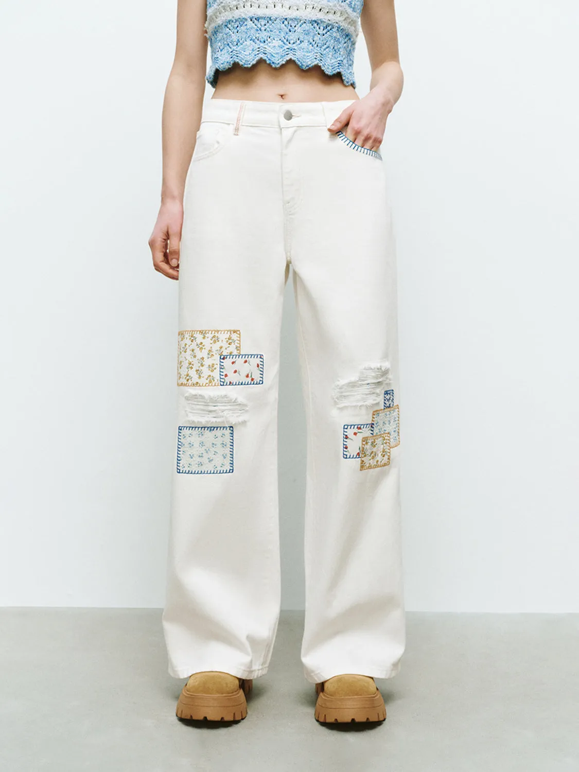 Patched Denim Jeans sold by Urban Revivo product image thumbnail 2