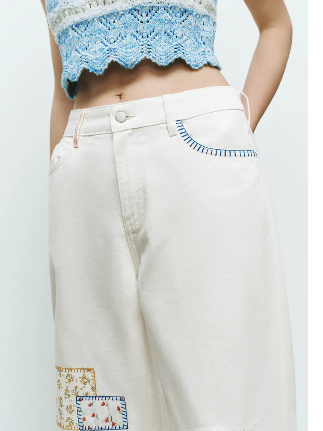 Patched Denim Jeans sold by Urban Revivo product image thumbnail 4