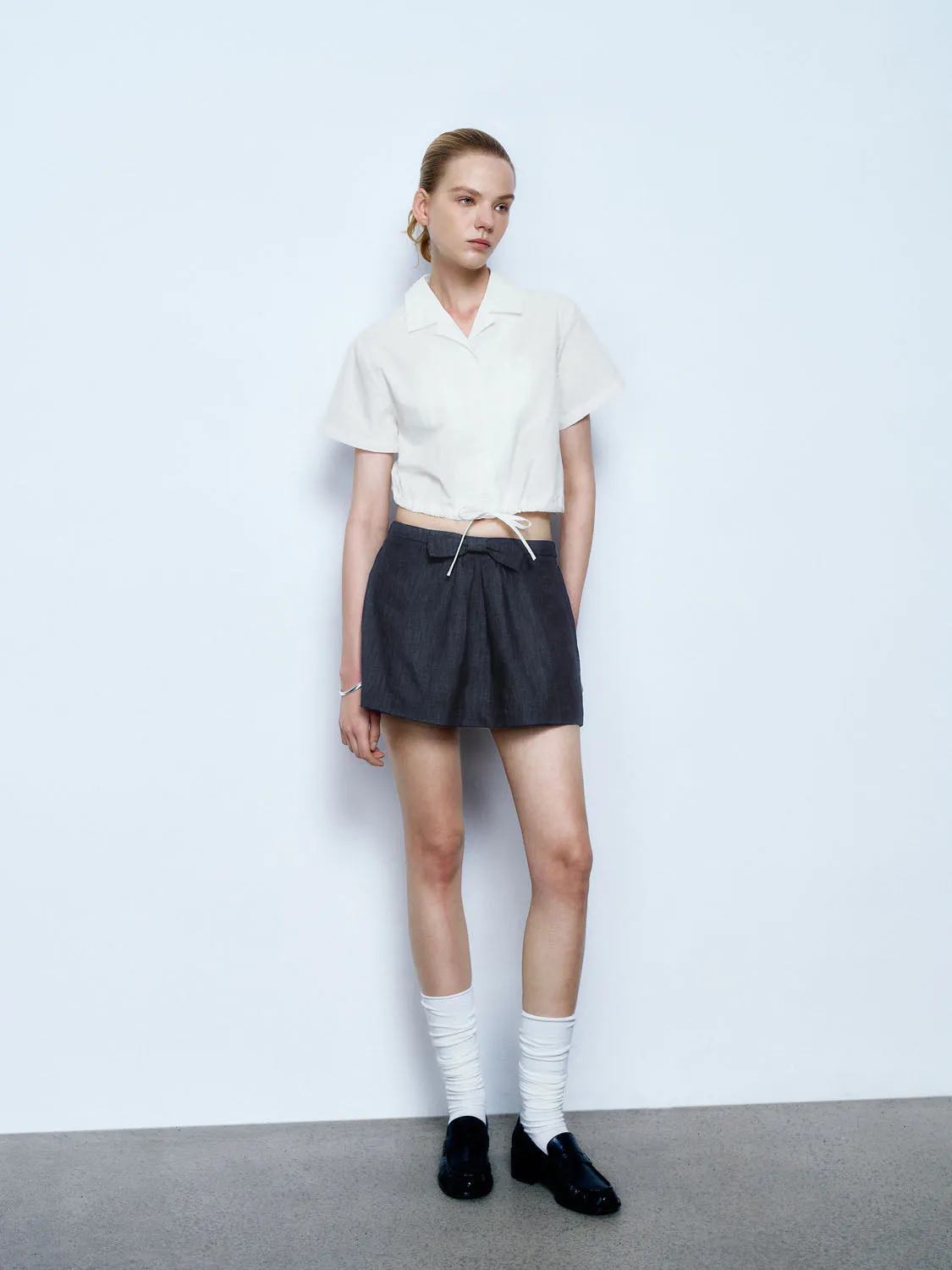 Cropped Short Sleeve Shirts sold by Urban Revivo product image thumbnail 4