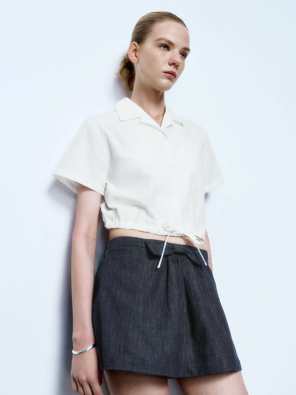 Cropped Short Sleeve Shirts sold by Urban Revivo product image thumbnail 3