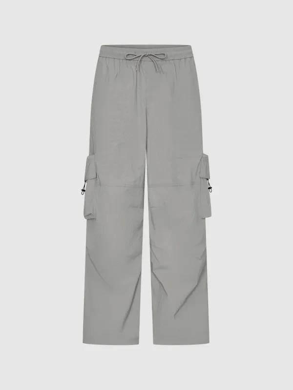 Flap Pocket Wide-Leg Pants sold by Urban Revivo