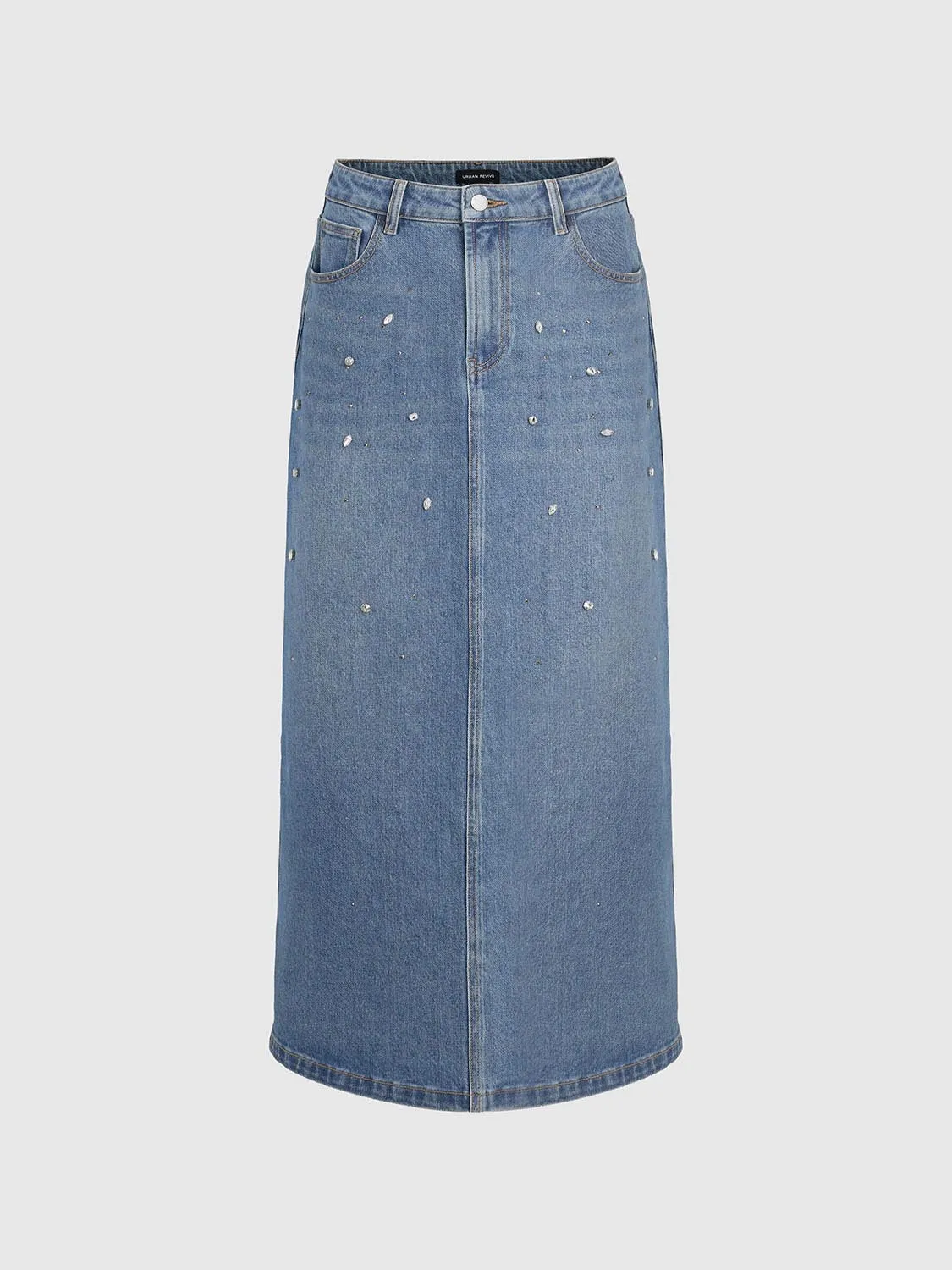 Rhinestone Denim Skirts sold by Urban Revivo
