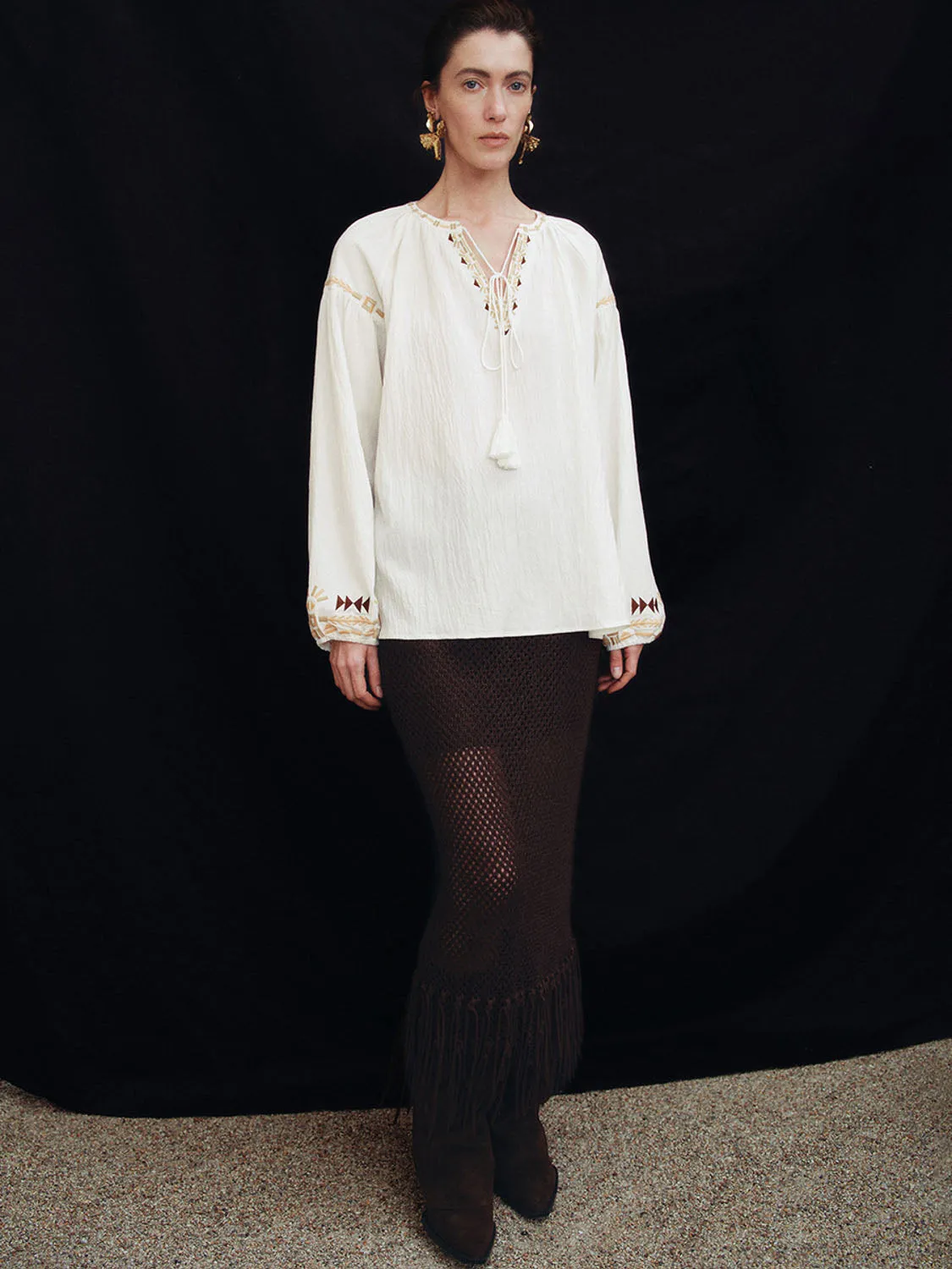 Lace Up Front Overhead Shirt sold by Urban Revivo product image thumbnail 4