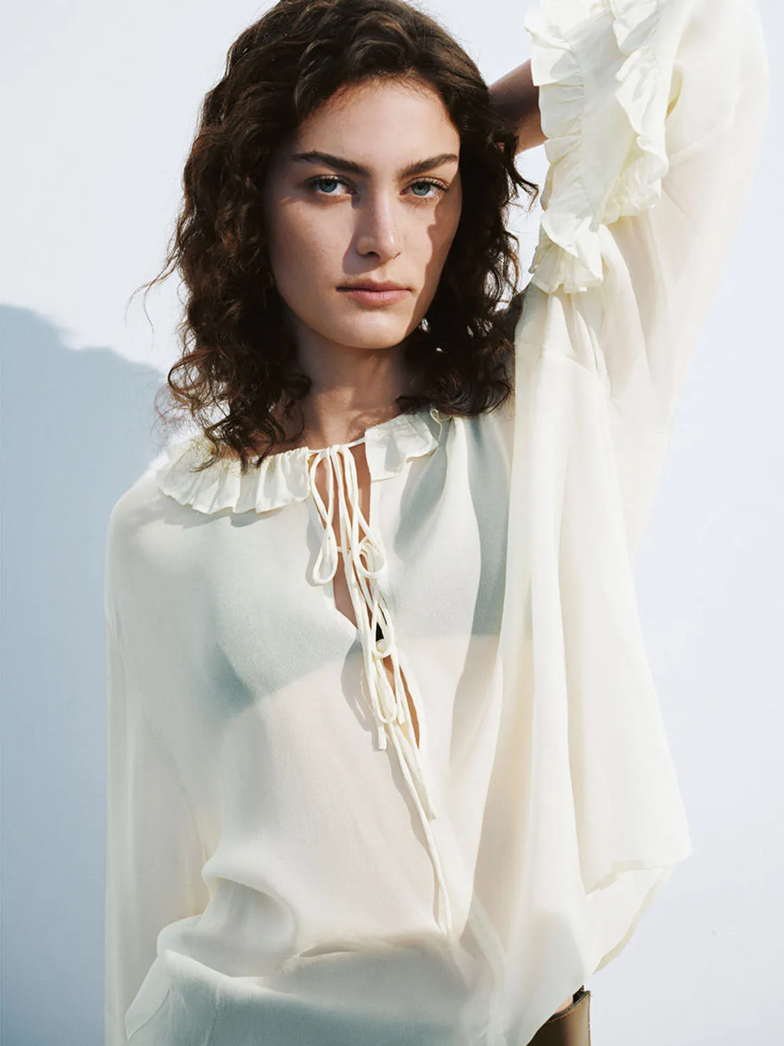 Lace Up Front Overhead Shirt sold by Urban Revivo product image thumbnail 5
