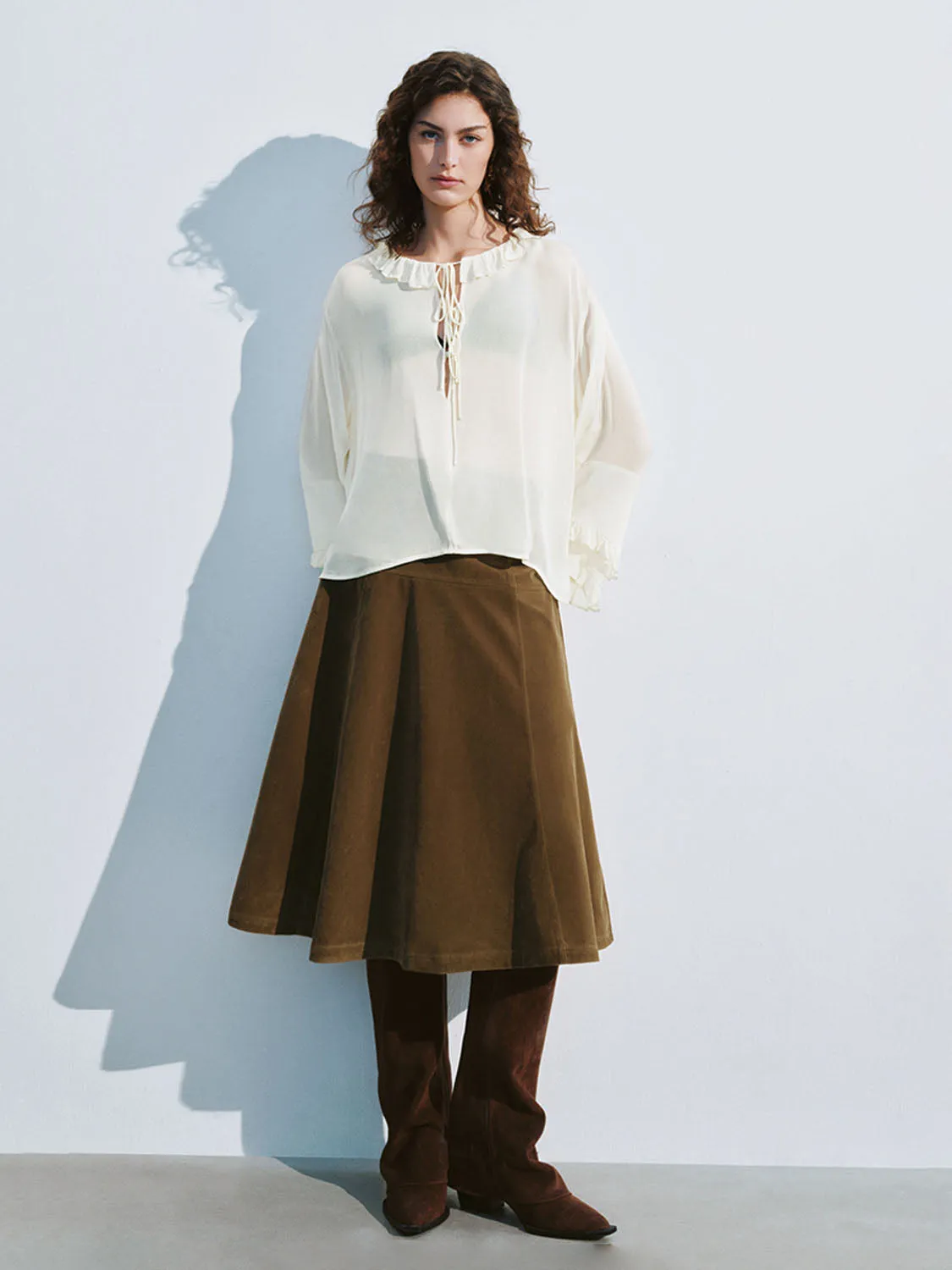 Lace Up Front Overhead Shirt sold by Urban Revivo product image thumbnail 4