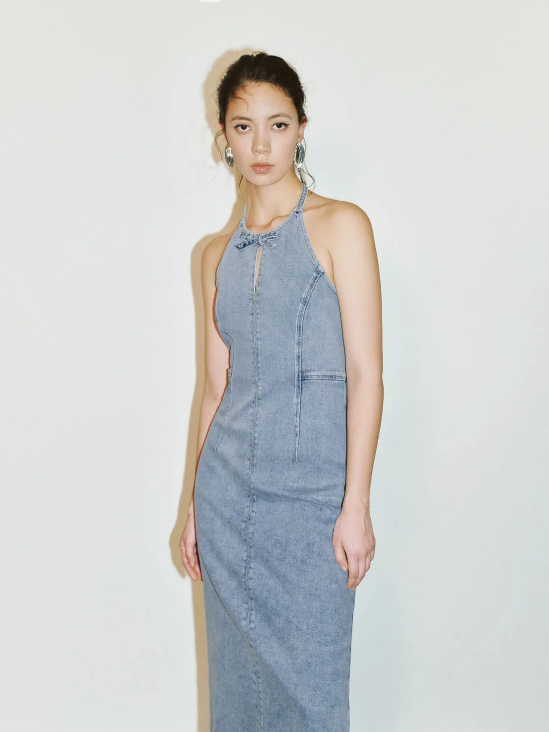 Halter Neck Denim Dresses sold by Urban Revivo product image thumbnail 5