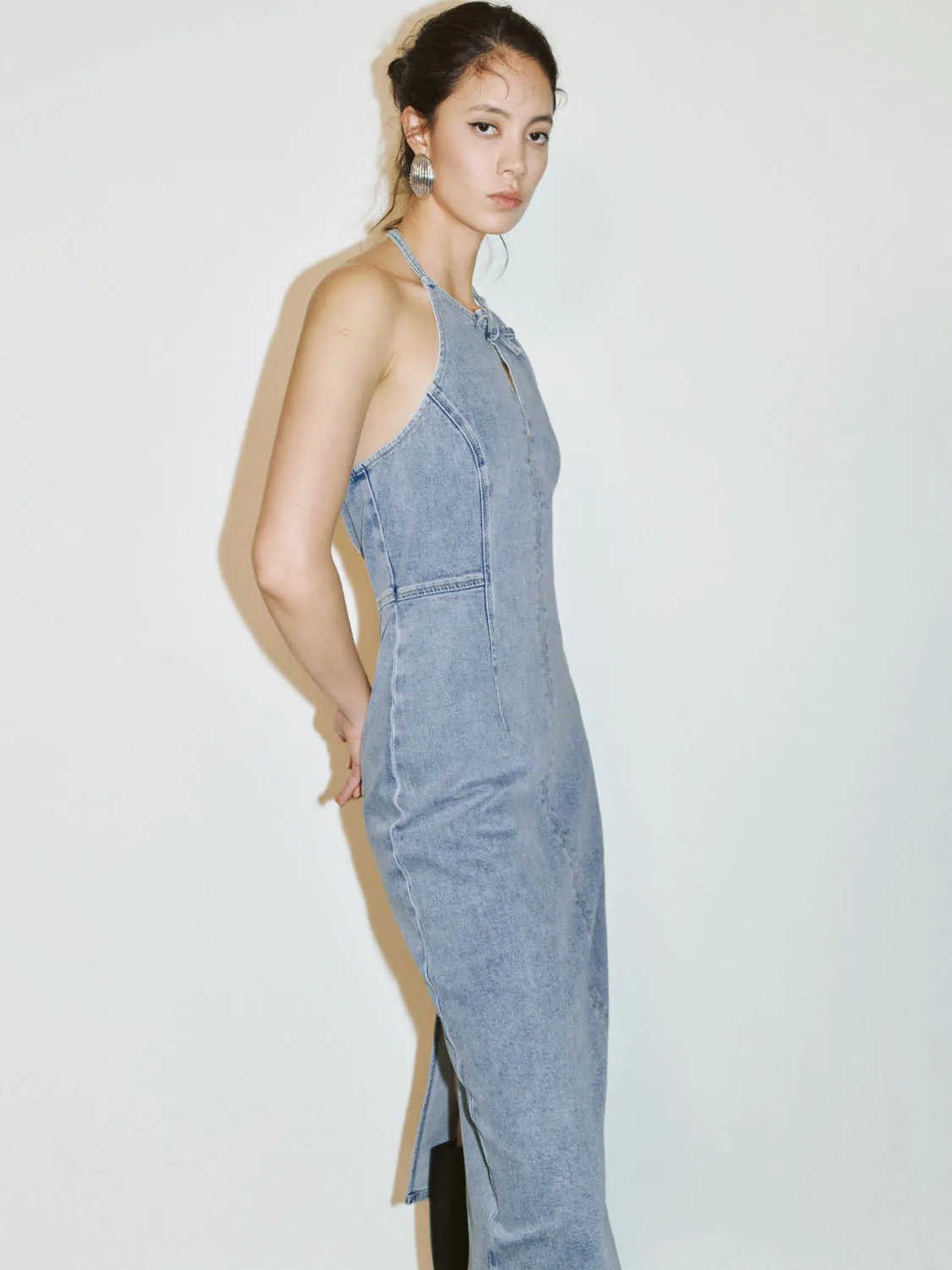 Halter Neck Denim Dresses sold by Urban Revivo product image thumbnail 2