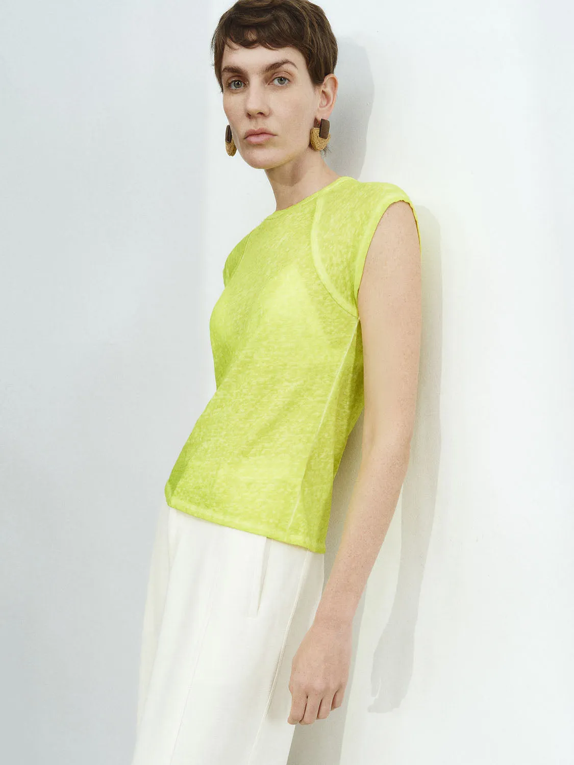 Sleeveless Sheer T-Shirts sold by Urban Revivo