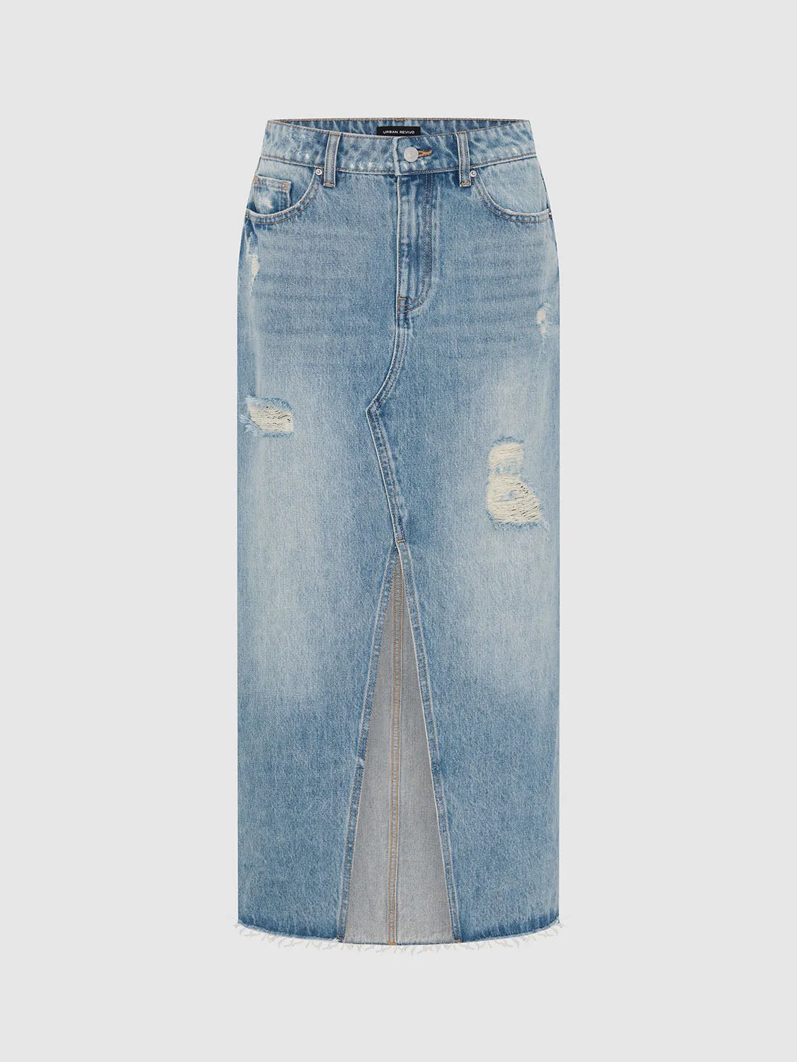 Split Hem Denim Skirts sold by Urban Revivo