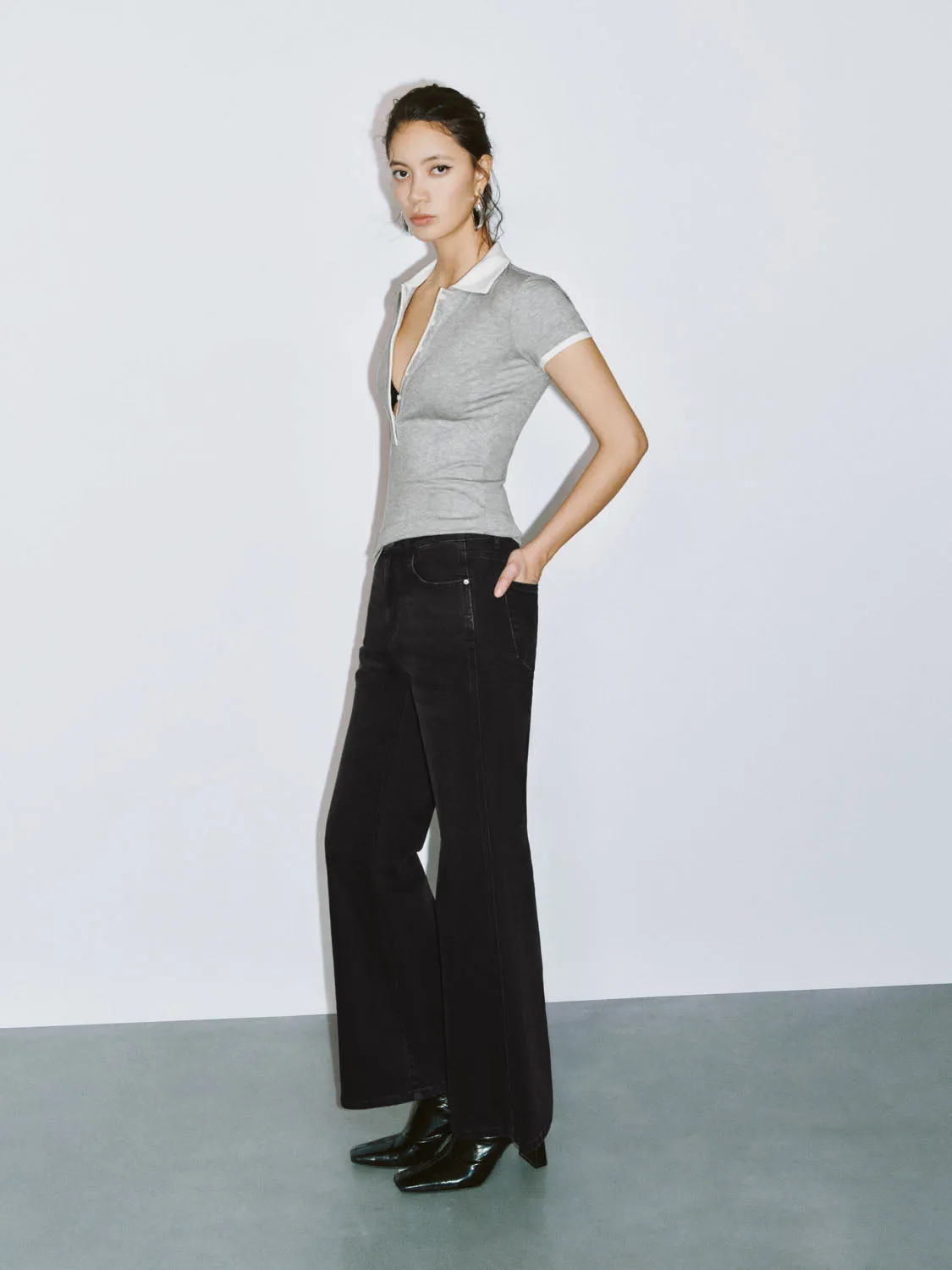 Skinny Button Half Placket T-Shirts sold by Urban Revivo product image thumbnail 4