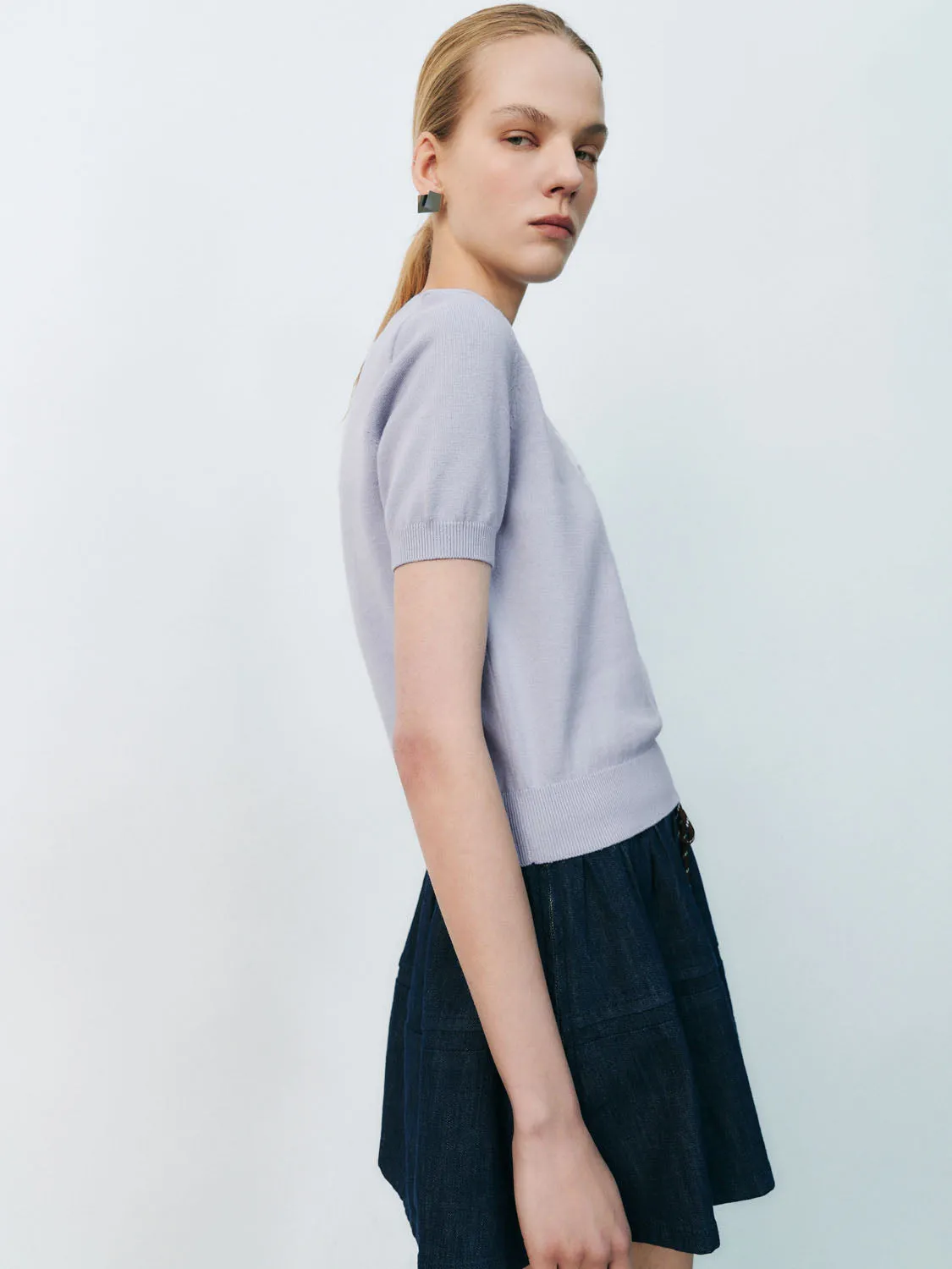 Knitted Short Sleeve T-Shirts sold by Urban Revivo product image thumbnail 2