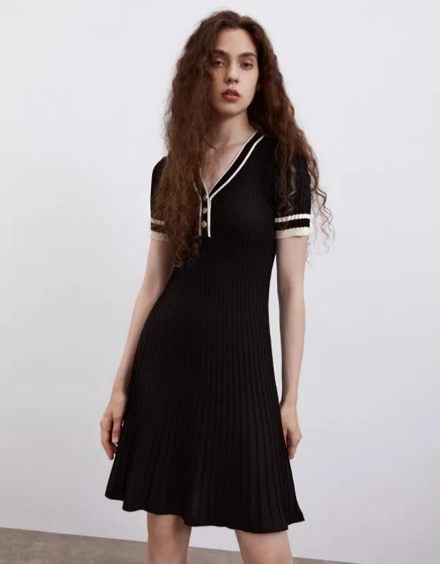 V-Neck Knitted Dress sold by Urban Revivo