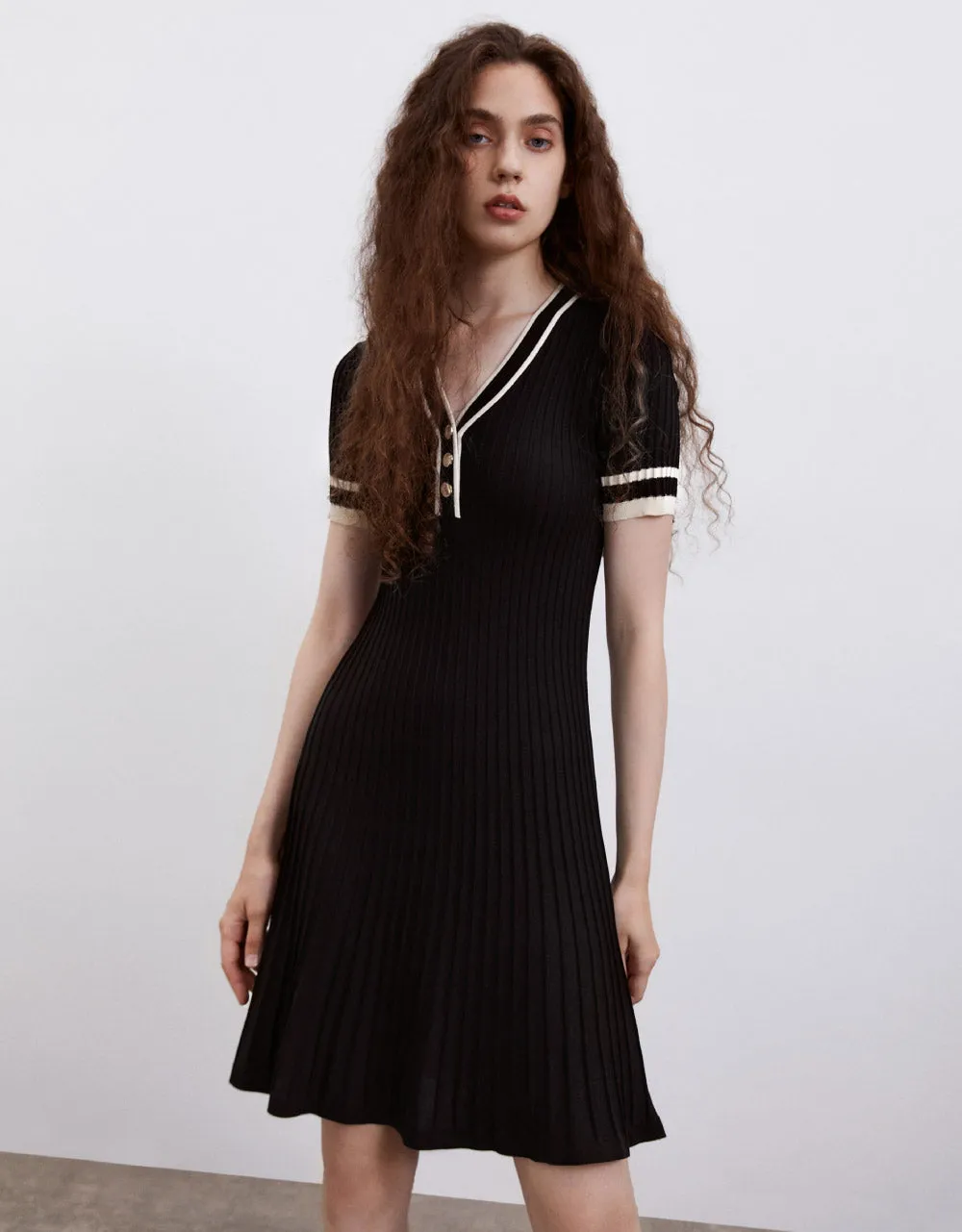 V-Neck Knitted Dress sold by Urban Revivo