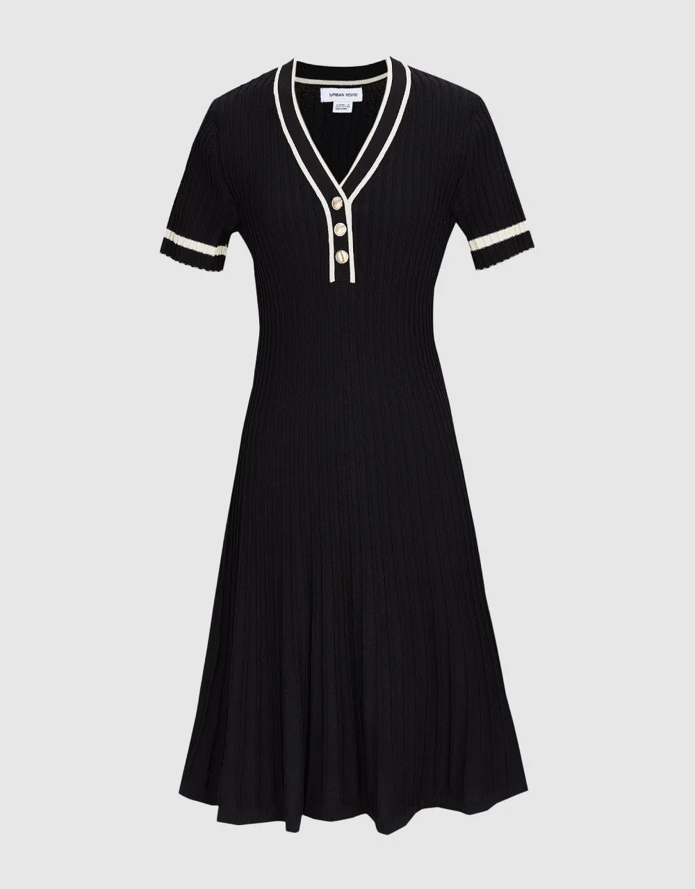 V-Neck Knitted Dress sold by Urban Revivo product image thumbnail 2