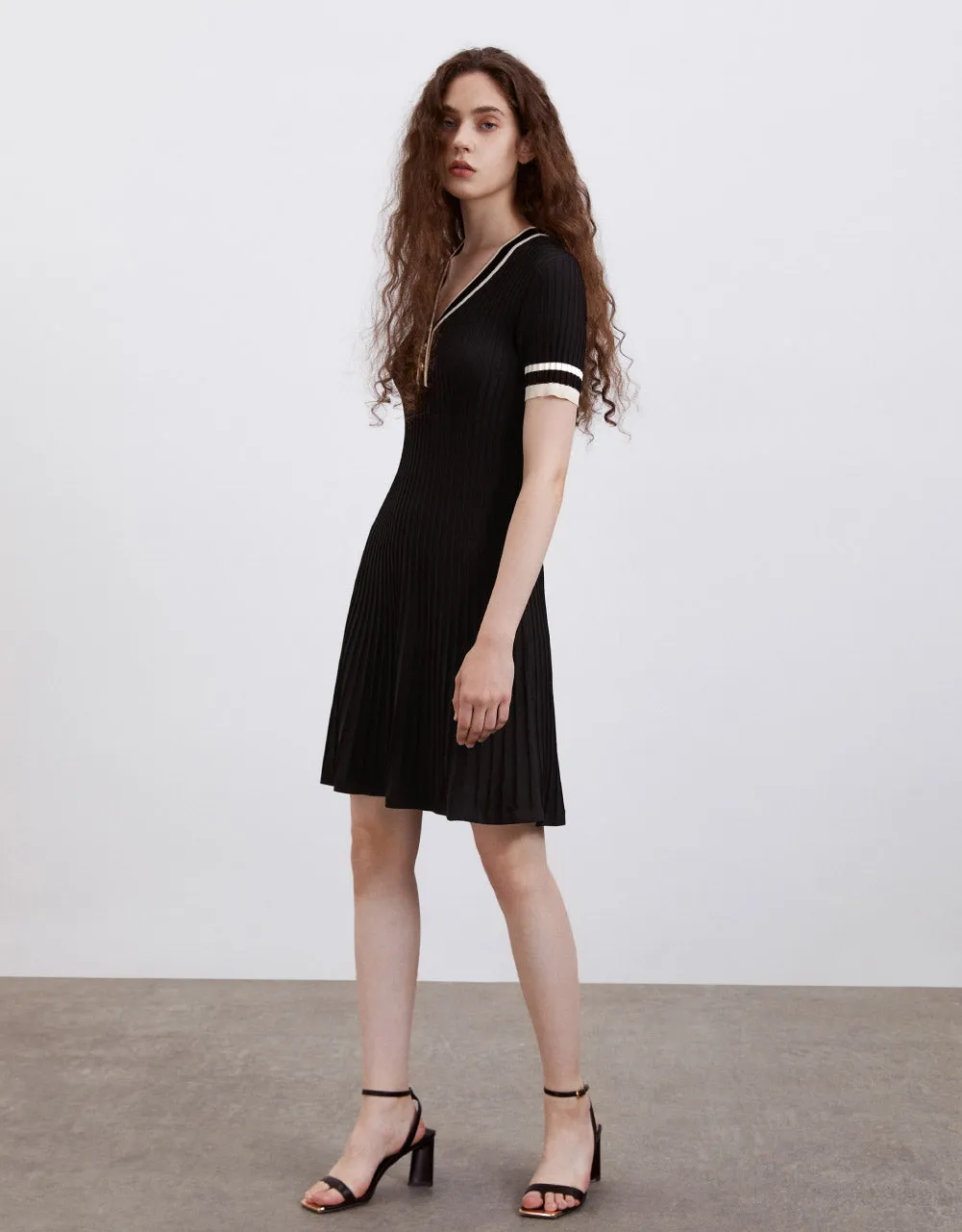 V-Neck Knitted Dress sold by Urban Revivo product image thumbnail 3