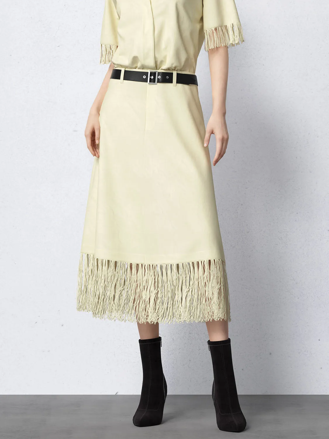 Tassel Hem Wide-Leg Pants sold by Urban Revivo product image thumbnail 2