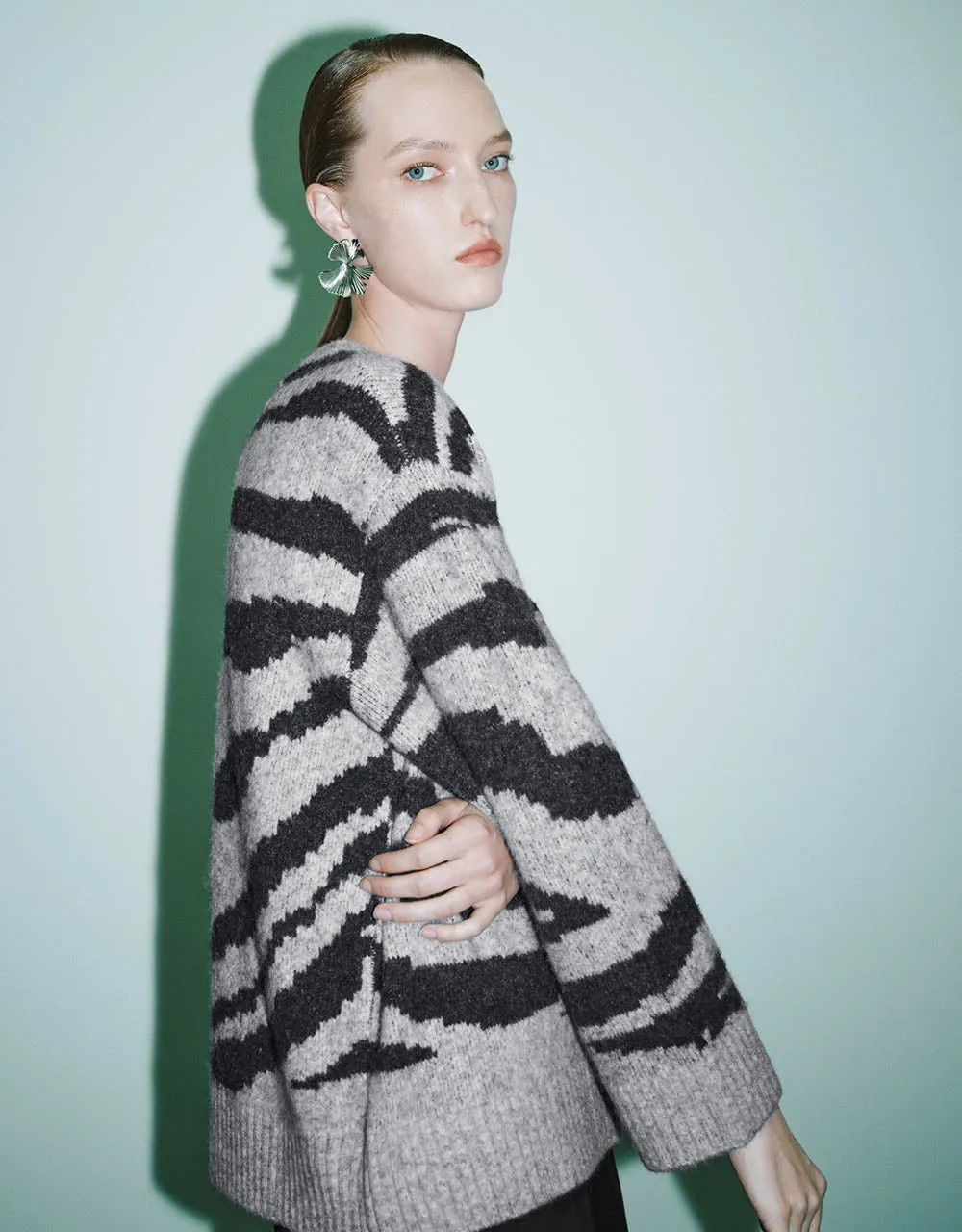 Zebra Printed Crew Neck Sweater sold by Urban Revivo product image thumbnail 3