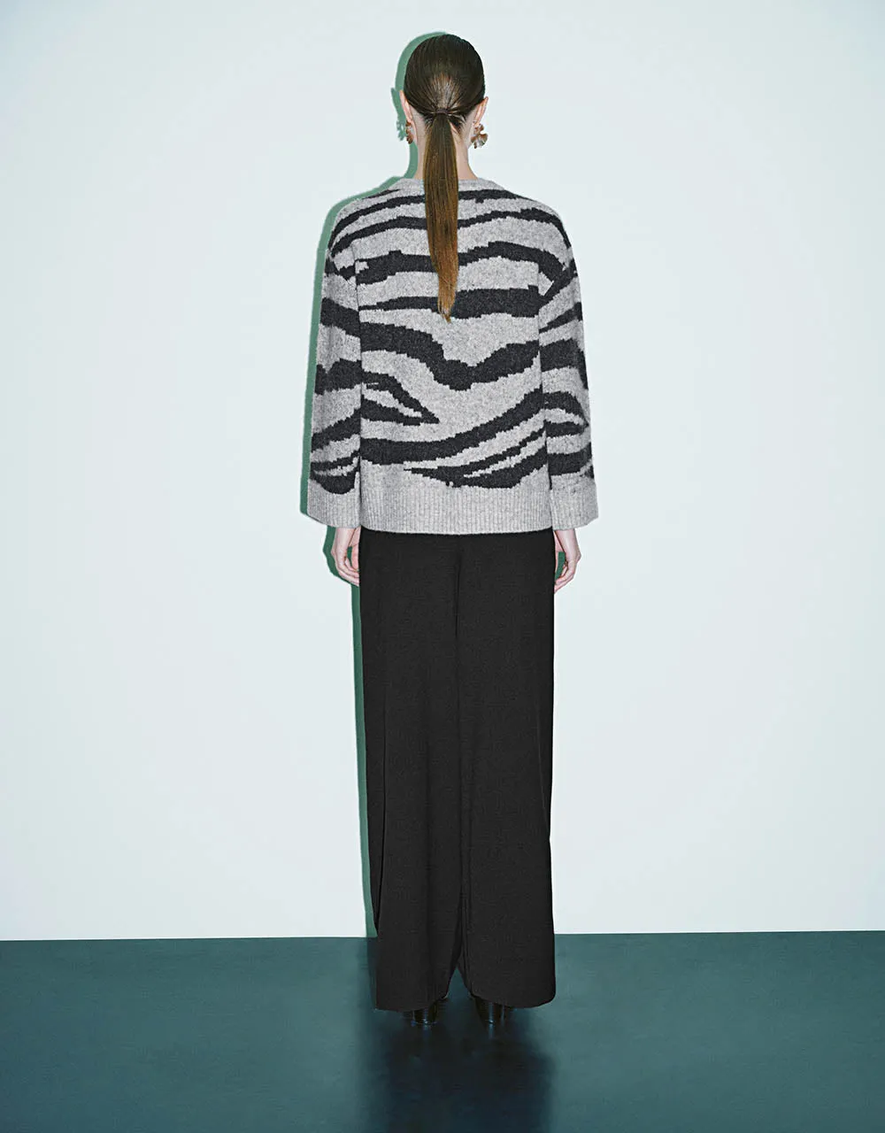 Zebra Printed Crew Neck Sweater sold by Urban Revivo product image thumbnail 4