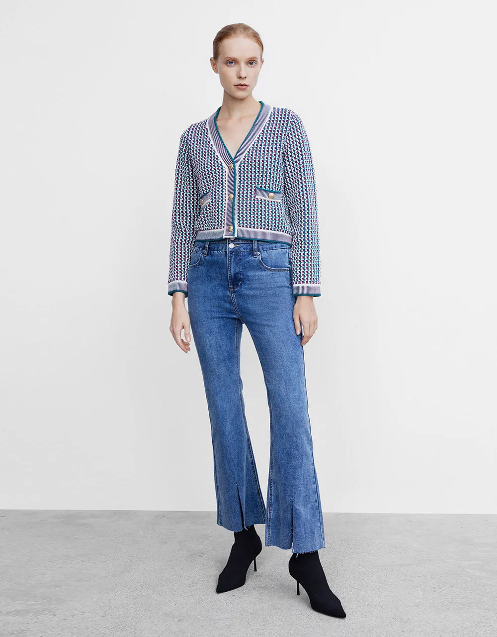 Tweed Plaid Cardigan sold by Urban Revivo product image thumbnail 4