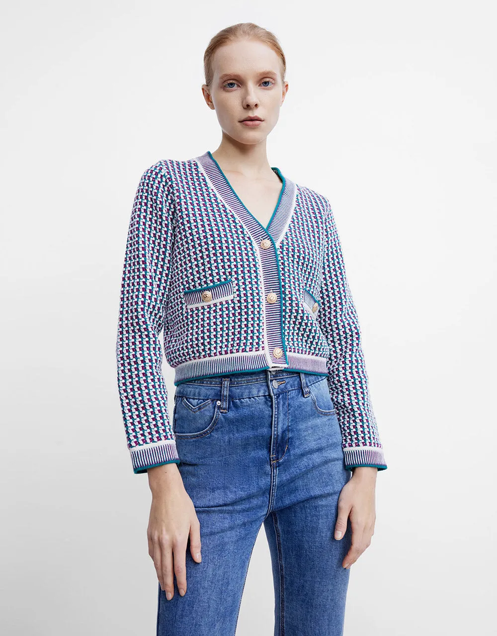 Tweed Plaid Cardigan sold by Urban Revivo product image thumbnail 2