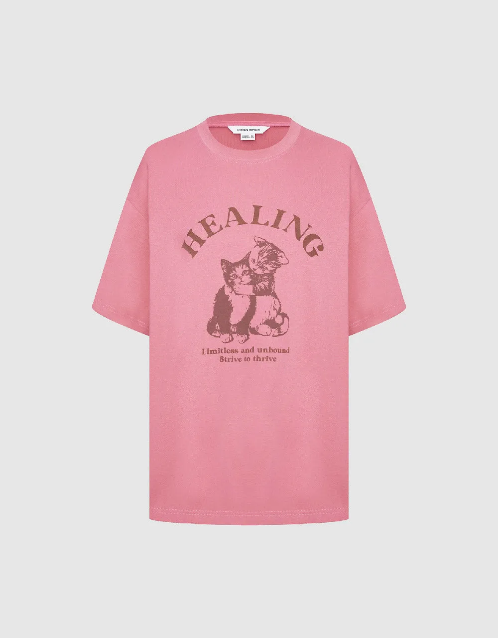 Kitty Printed Crew Neck T-Shirt sold by Urban Revivo