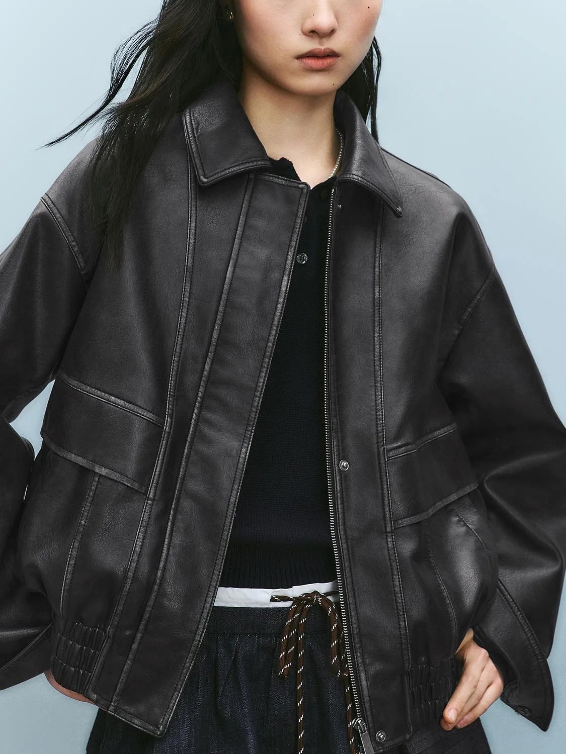 Vegan Leather Jackets sold by Urban Revivo product image thumbnail 3