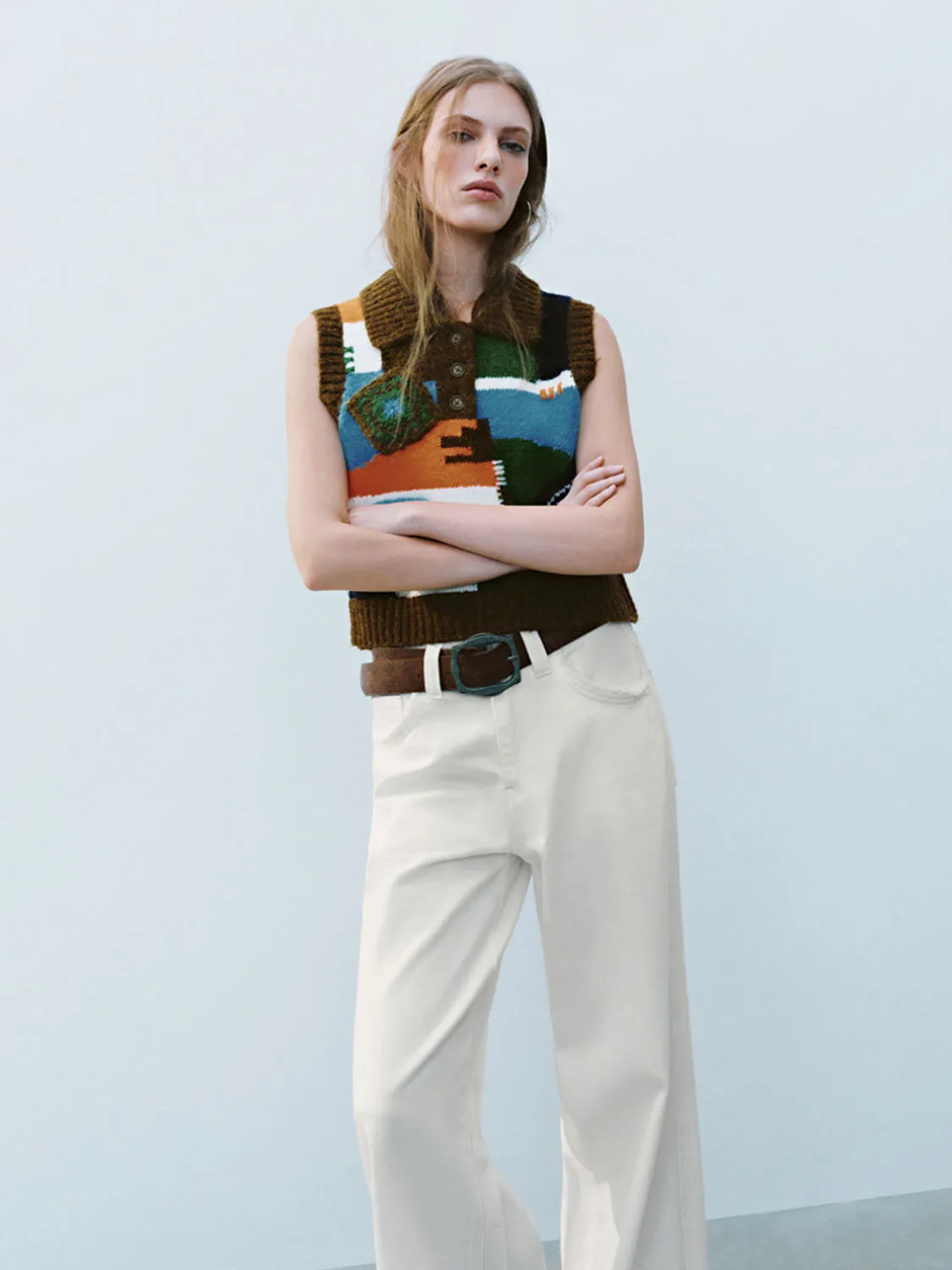 Shirt Collar Knitted Vests sold by Urban Revivo product image thumbnail 3