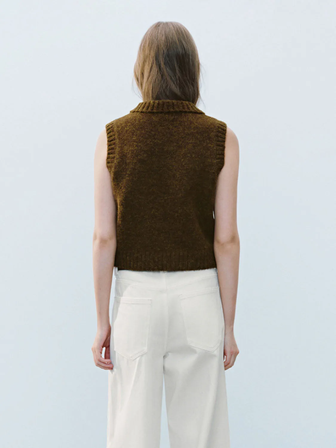 Shirt Collar Knitted Vests sold by Urban Revivo product image thumbnail 2
