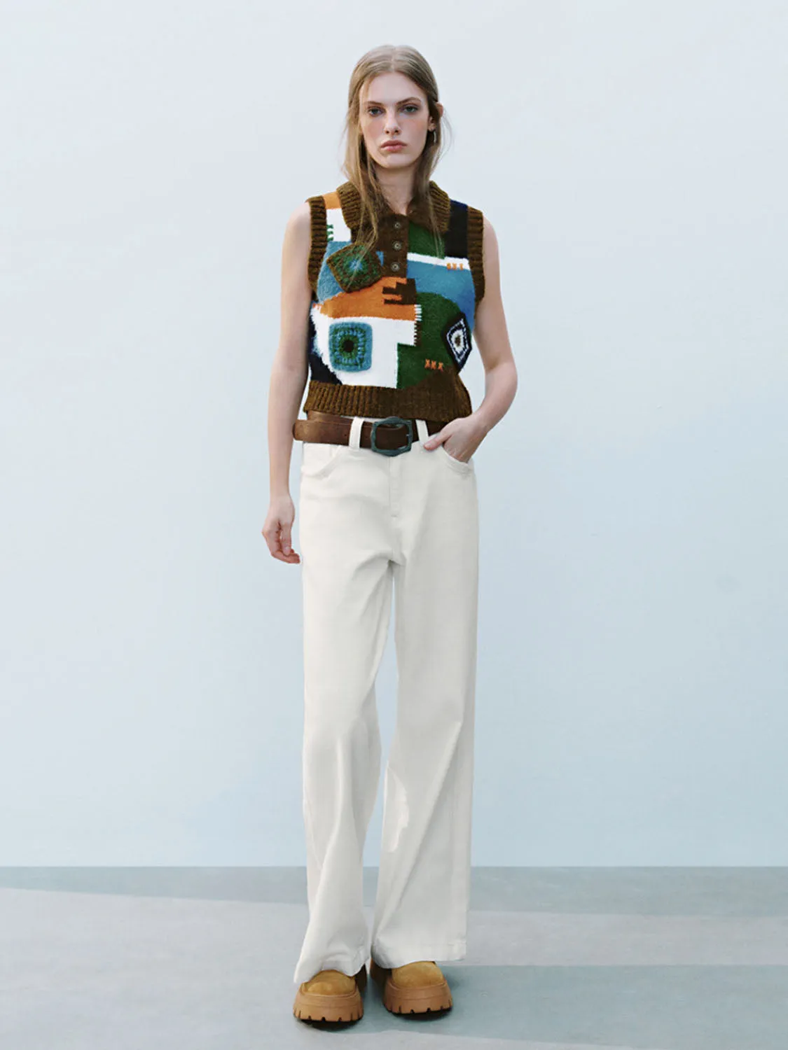 Shirt Collar Knitted Vests sold by Urban Revivo product image thumbnail 4