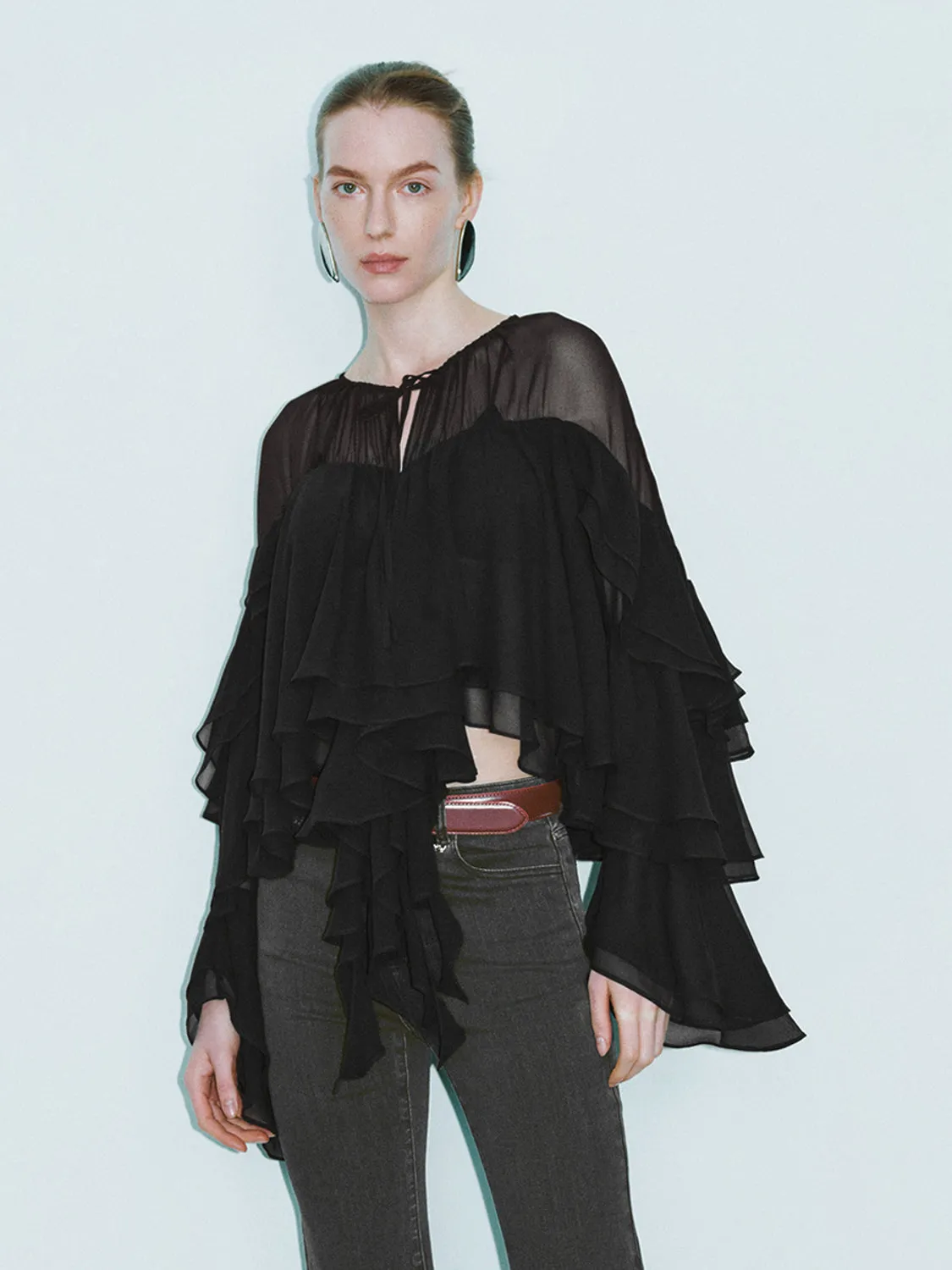 Ruffle Hem Overhead Shirt sold by Urban Revivo product image thumbnail 5