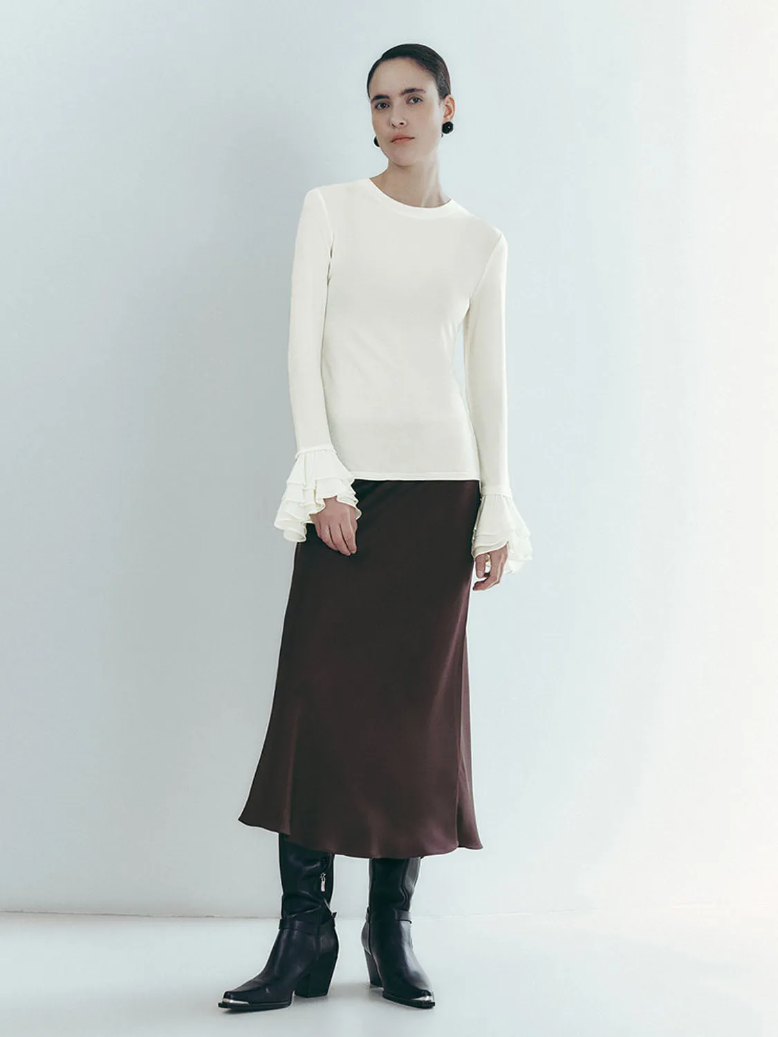Ruffle Hem Long Sleeve T-Shirts sold by Urban Revivo product image thumbnail 5