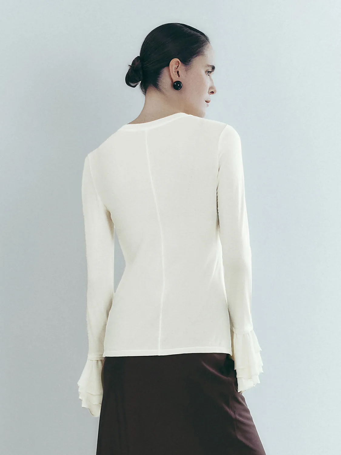 Ruffle Hem Long Sleeve T-Shirts sold by Urban Revivo product image thumbnail 2
